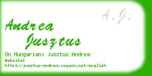 andrea jusztus business card
